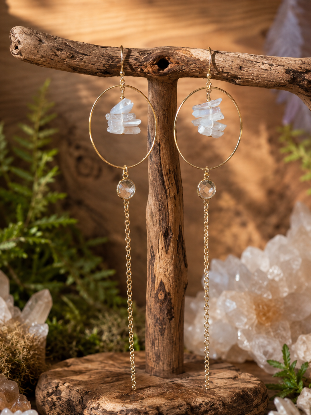 Aura Quartz Moonlight Earrings