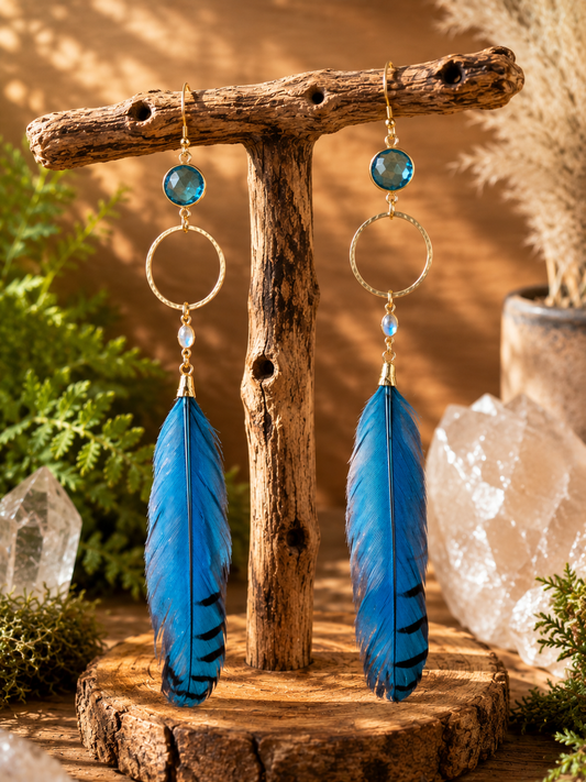 Bluejay Moonstone Spirit Earrings